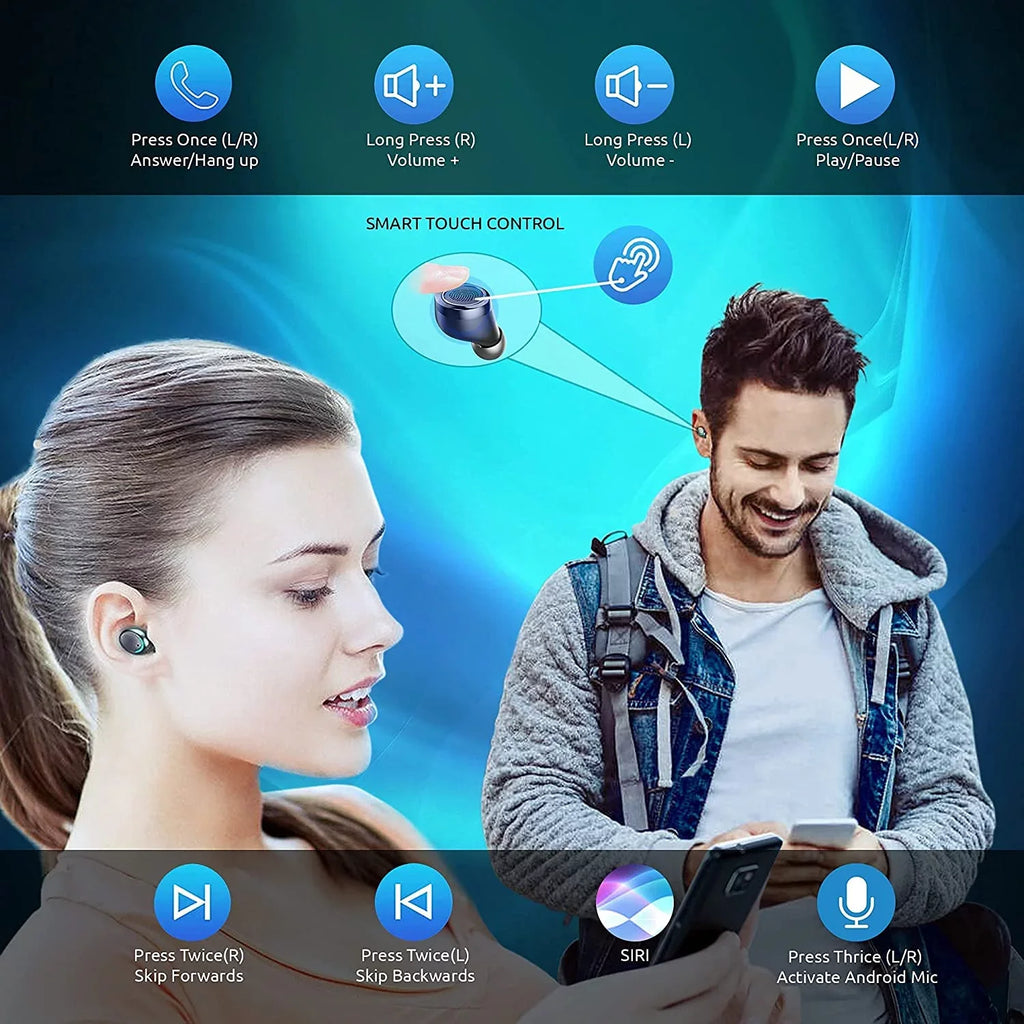 Sweatproof S21+ Mic Wireless 5G/Plus/Ultra Earbuds (Black) / with IPX3 V5.1 / Galaxy Touch with Waterproof Reduction Noise BlueTooth Compatible PRO