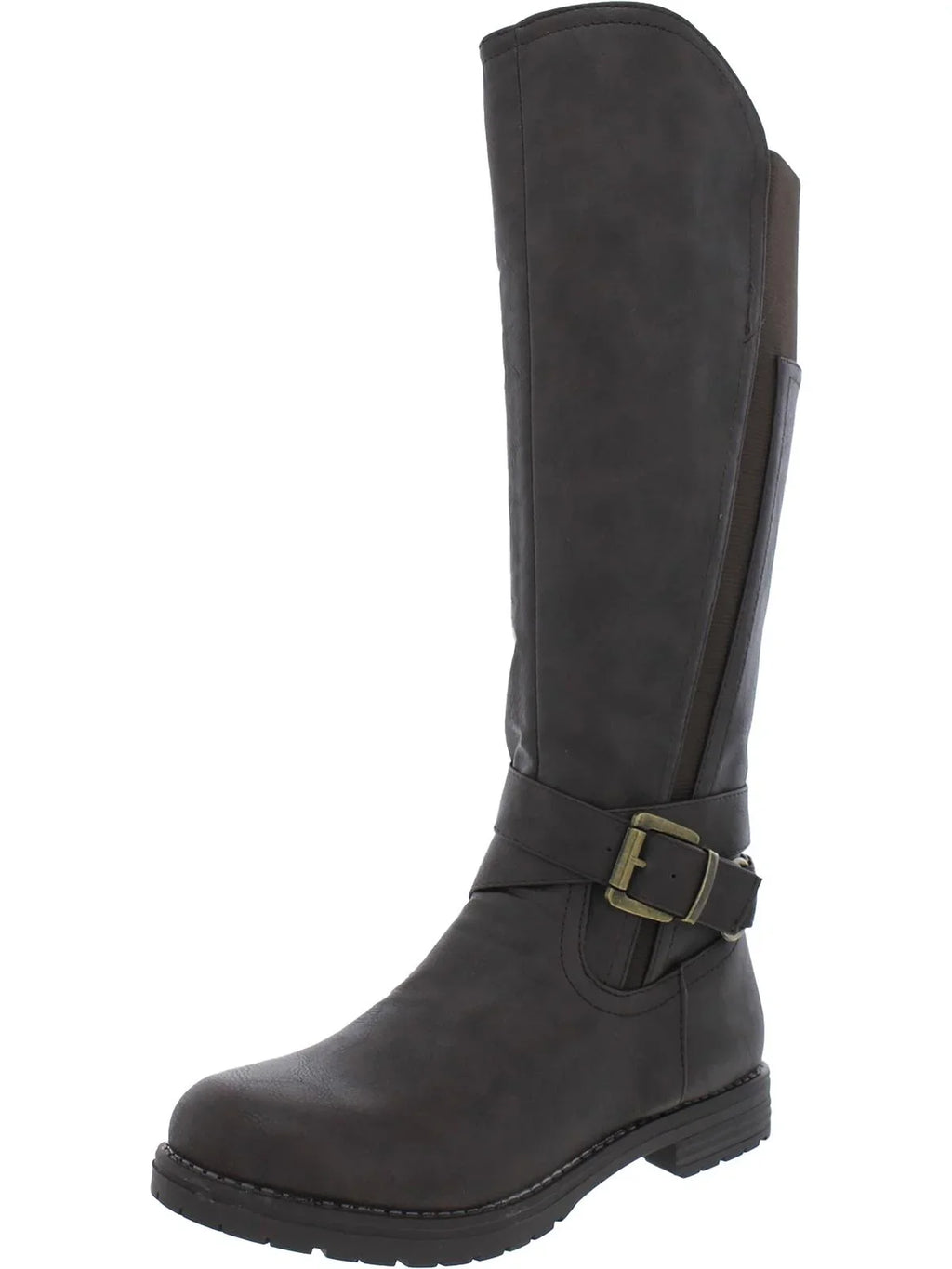 Knee-High Leather Shoes Boots Womens Tall G.C. Faux
