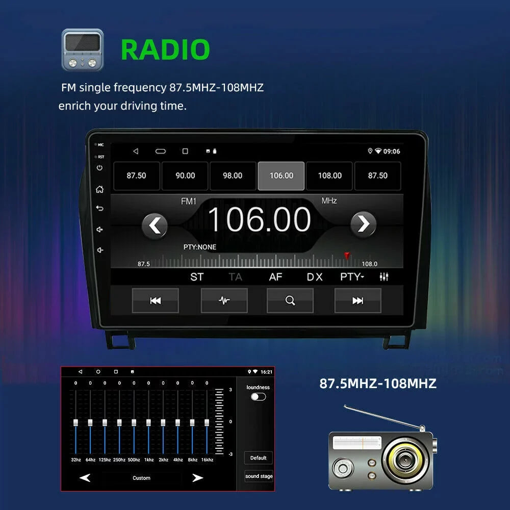 JMANCE Car 2008-2017 Android Navigation Tundra for Toyota 10 2007-2013 with Sequoia Radio GPS Play