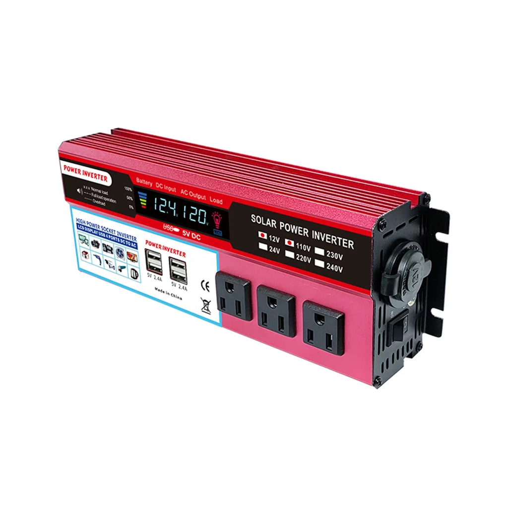 850-950W, LCD Inverter, Inverter Energy High Efficiency to Display, for Sine RV, Saving Solar Converter Car AC 12V with Nebublu