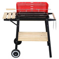 for Small with Inch 27 exterior for Backyard Grill Square Grill Camping Charcoal Portable Patio Duty BBQ Cooking Wheels Barbecue Coal Heavy