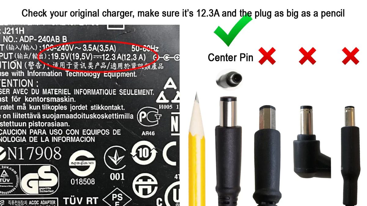 17 R4 (P69F) (P69F) 12.3A Cord R3 (P38E) (P43F) (P18E) 15 17 19.5V Power Area-51m R3 15 Adapter (P42F) R2 Laptop Charger 15 Alienware AC 17