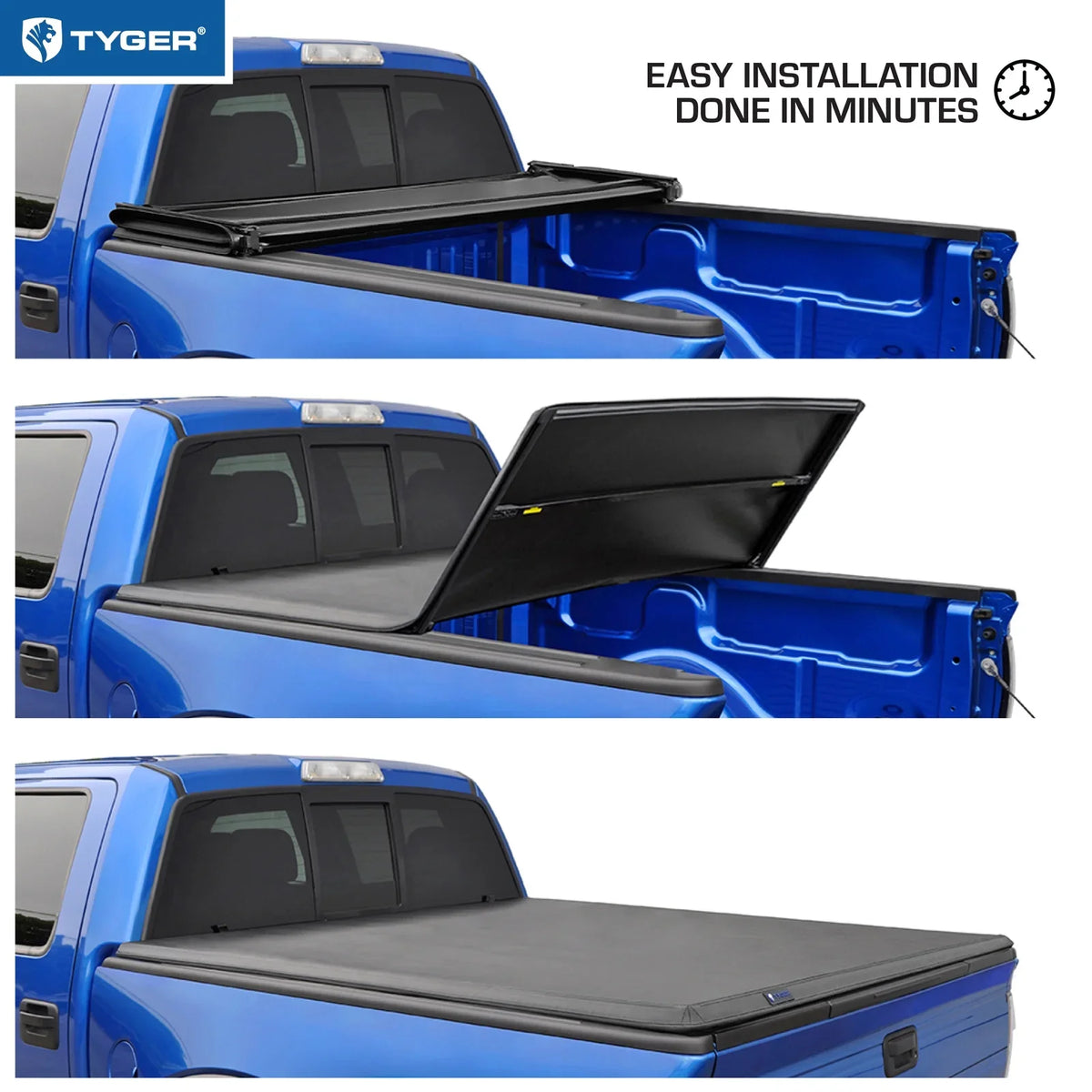 2019-2023 Vinyl T3 Truck with Cover TG-BC3F1067 Ranger Auto | Tonneau 6' | Soft | Tyger Tri-fold Bed Bed Compatible