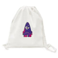 Reusable Universe Bag Drawstring Purple Canvas Mesh Shopping Alien Backpack Monster