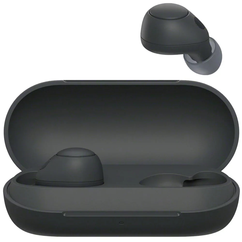 WF-C700N and Mic liquid Box IPX4 Earbud with Wireless Headphones Truly Bluetooth Resistance, in-Ear Noise Open Canceling Black