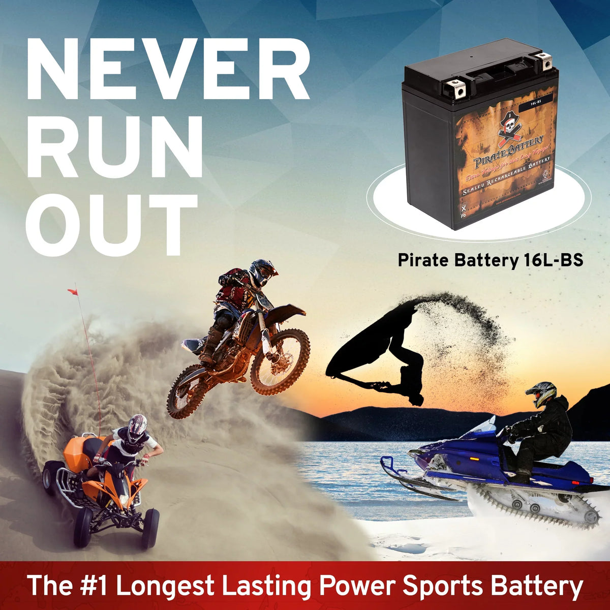 Volt,14 1995 YTX16L-BS CCA) Js750 230 Zx Sx Pirate 12 Battery Kawasaki Jet Battery Ski for Ah, (16L-BS