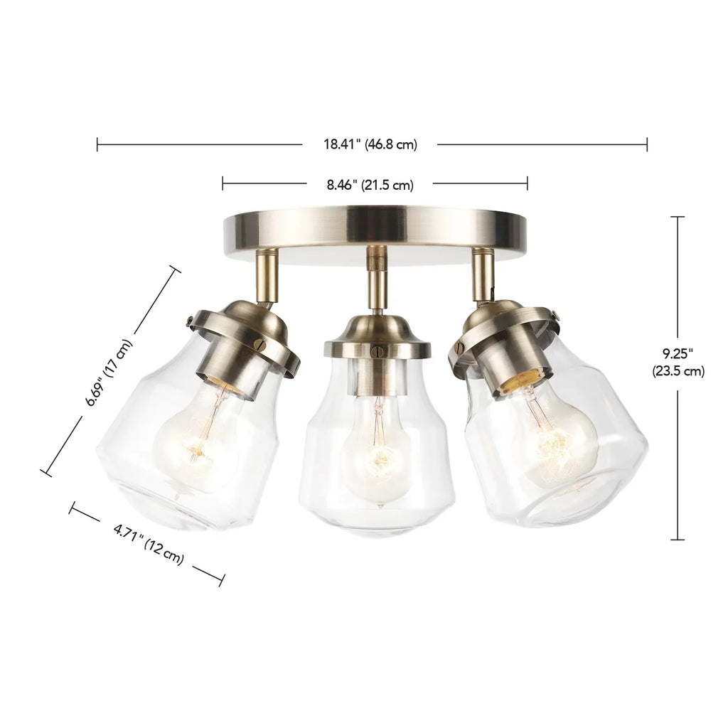 Globe Clear Canopy Included, with Brass Electric Antique 3-Light Light Shades, Lighting Bulbs Glass Gerard 59761 Track