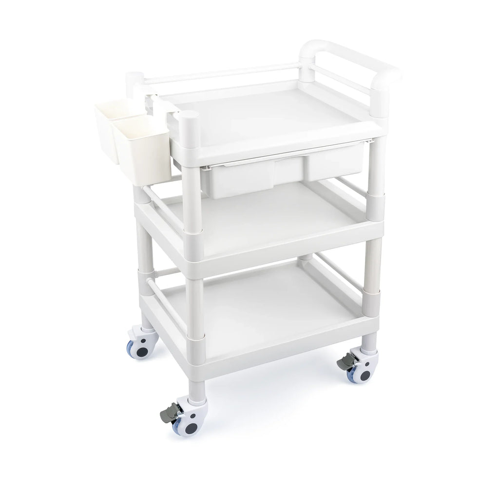 for Utility 3 Medical Wheels Clinic Cart Lbs Trolley Cart Spacious Tier Duty 360°Rotate Trolley Salon Heavy Rolling Drawers Hospital Buckets Beauty Medical with 500 Dirt Dental Mobile