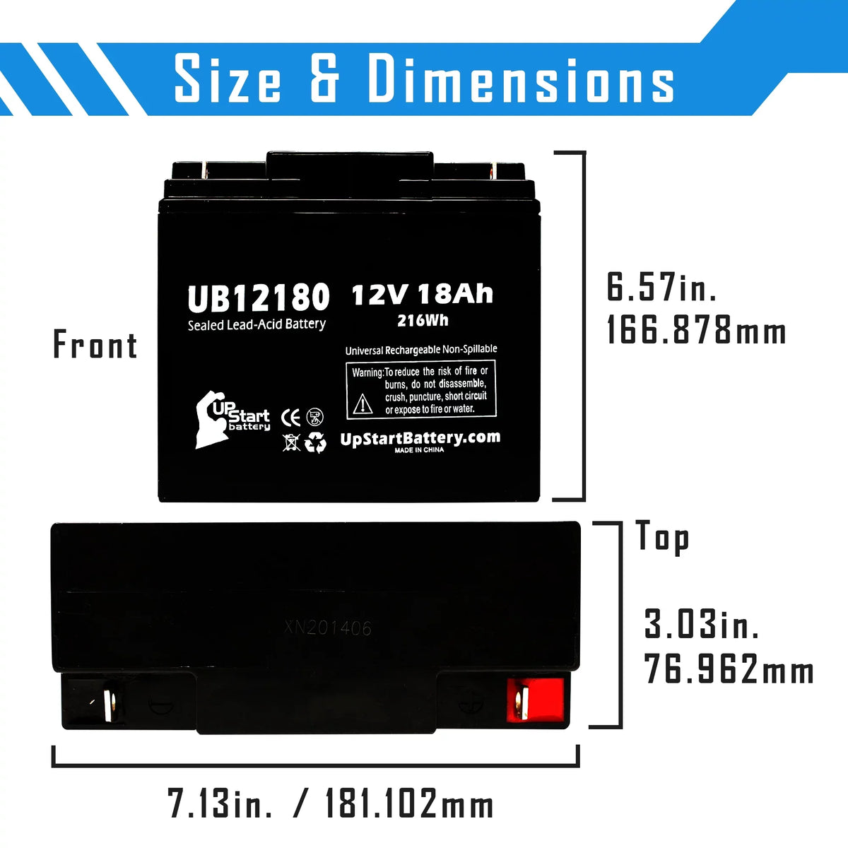 T4 Sealed 18Ah, Lead SLA) Compatible 18000mAh, AGM, Battery Acid BATTERIES UB12180 - Replacement (12V, - PICHER Terminal, 2x Battery Universal CFM12V18 EAGLE Pack