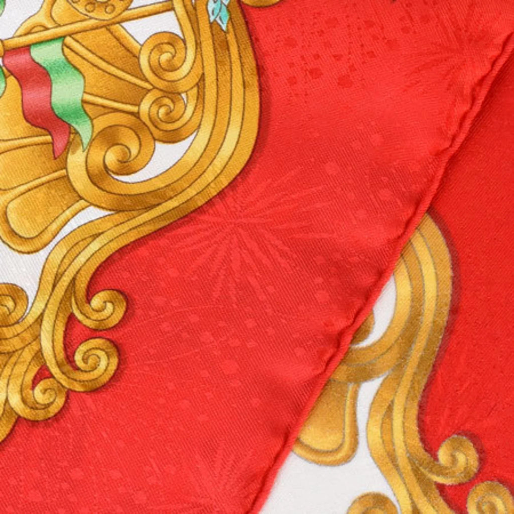 PARK Scarf White Amusement 90 (Good) HERMES Hermes Carre Park Red Pre-Owned Silk LUNA
