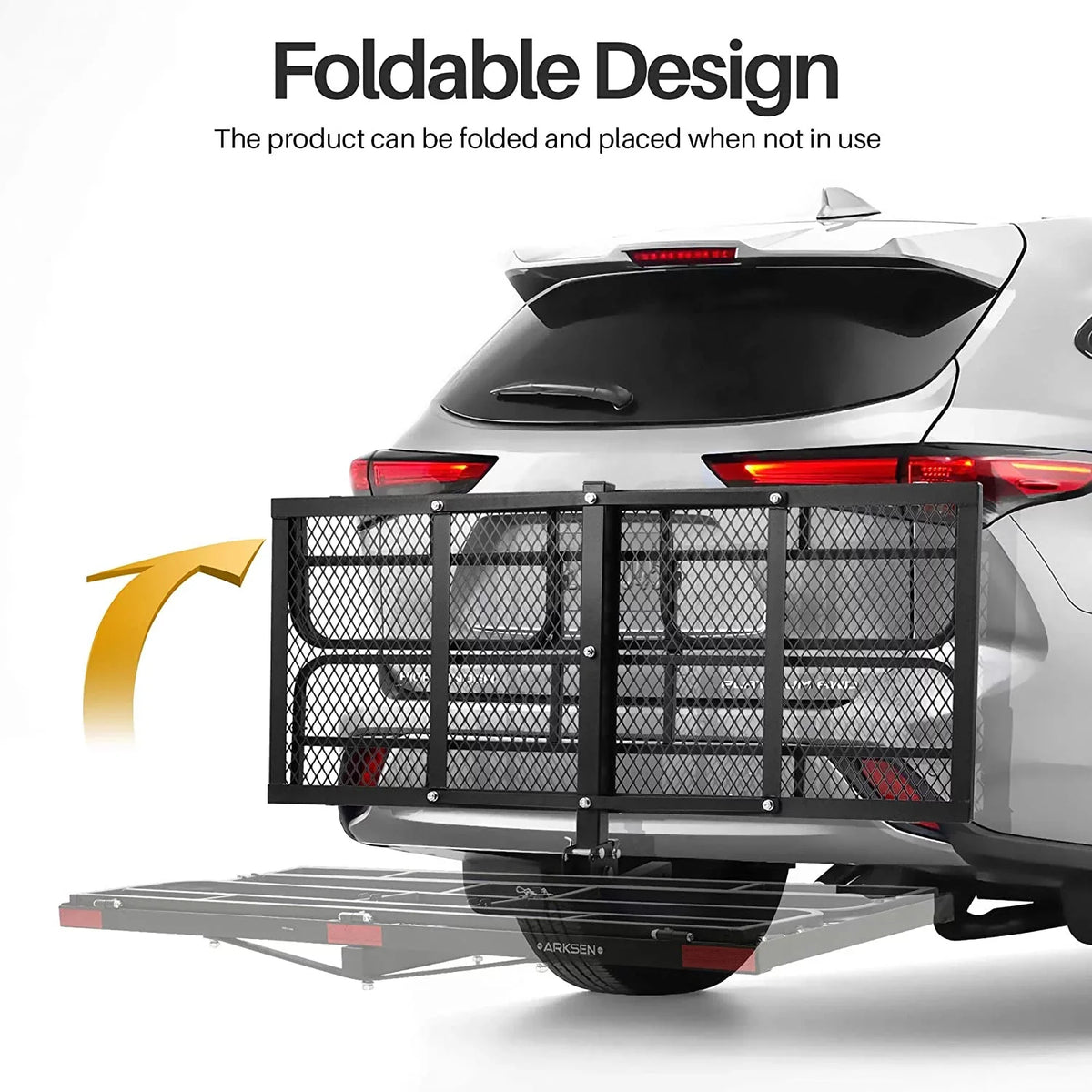 Waterproof for Luggage Carrier Fold Traveling Inch 60 Cargo Camping SUV 2 24 Pickup Cargo 500 Heavy Capacity Folding Bag Rack Up Lbs with x Duty Inch Hitch Receiver Basket