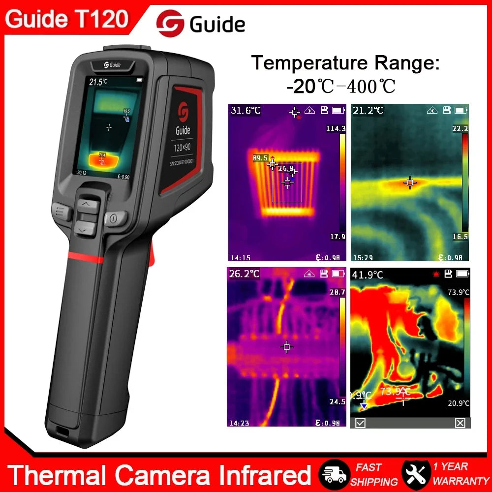 Hot Pixels Heating 120x90 Handheld Imager Camera Resolution Electrical Thermal Repair Infrared PCB T120 Floor Guide Car
