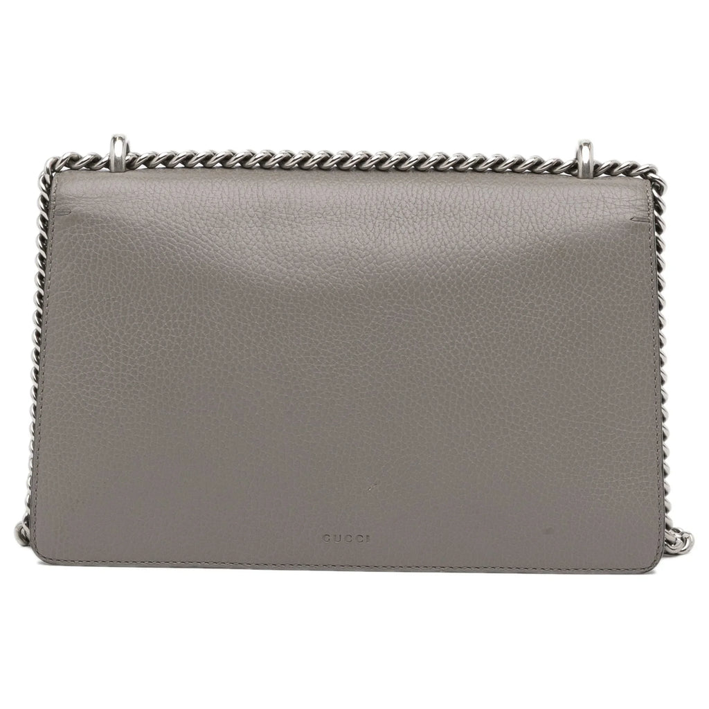 (Good) Dionysus Unisex Authenticated Pre-Owned Shoulder Small Calf Gray Bag Leather