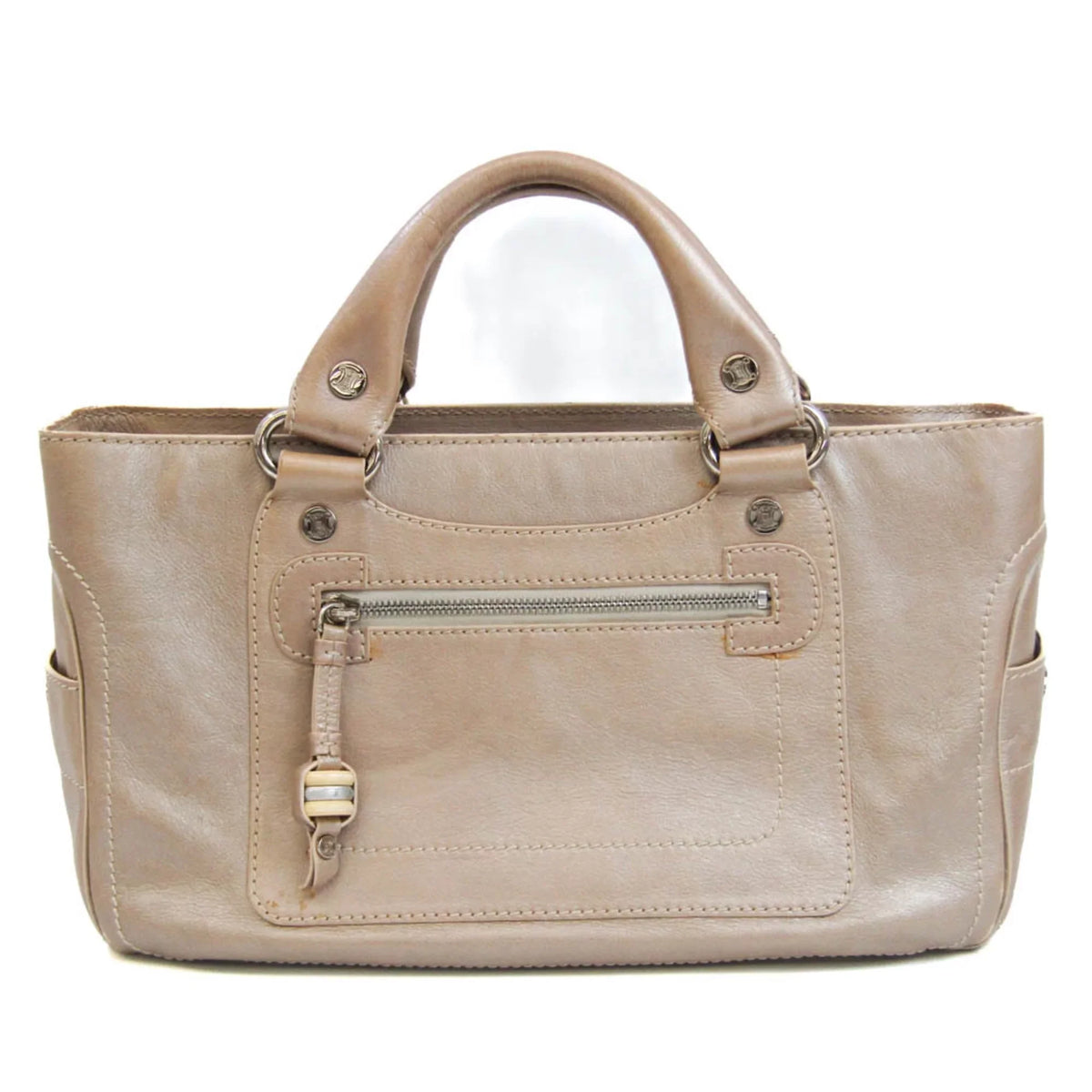 (Good) Pre-Owned Leather Beige,Champagne Celine Women's Handbag Boogie