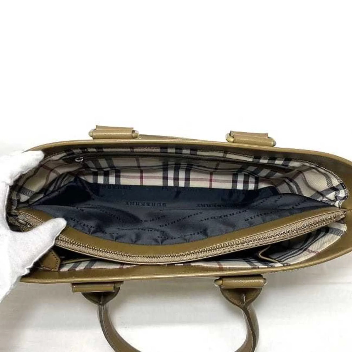 BURBERRY bag beige handbag brown tote PVC Burberry (Good) ladies leather Pre-Owned