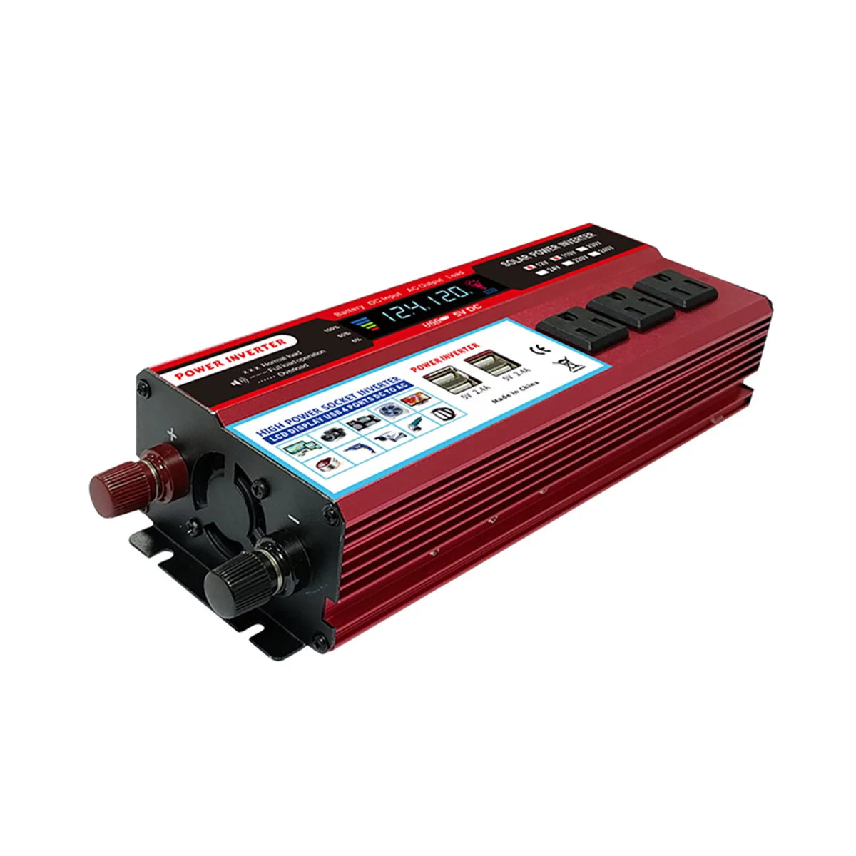 850-950W, LCD Inverter, Inverter Energy High Efficiency to Display, for Sine RV, Saving Solar Converter Car AC 12V with Nebublu