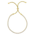 '- 9.25 Bracelet Inches, On 4.2gr. Shiny Silver Snake Yellow String Adjustable JewelStop Chain, Finish Tennis Draw