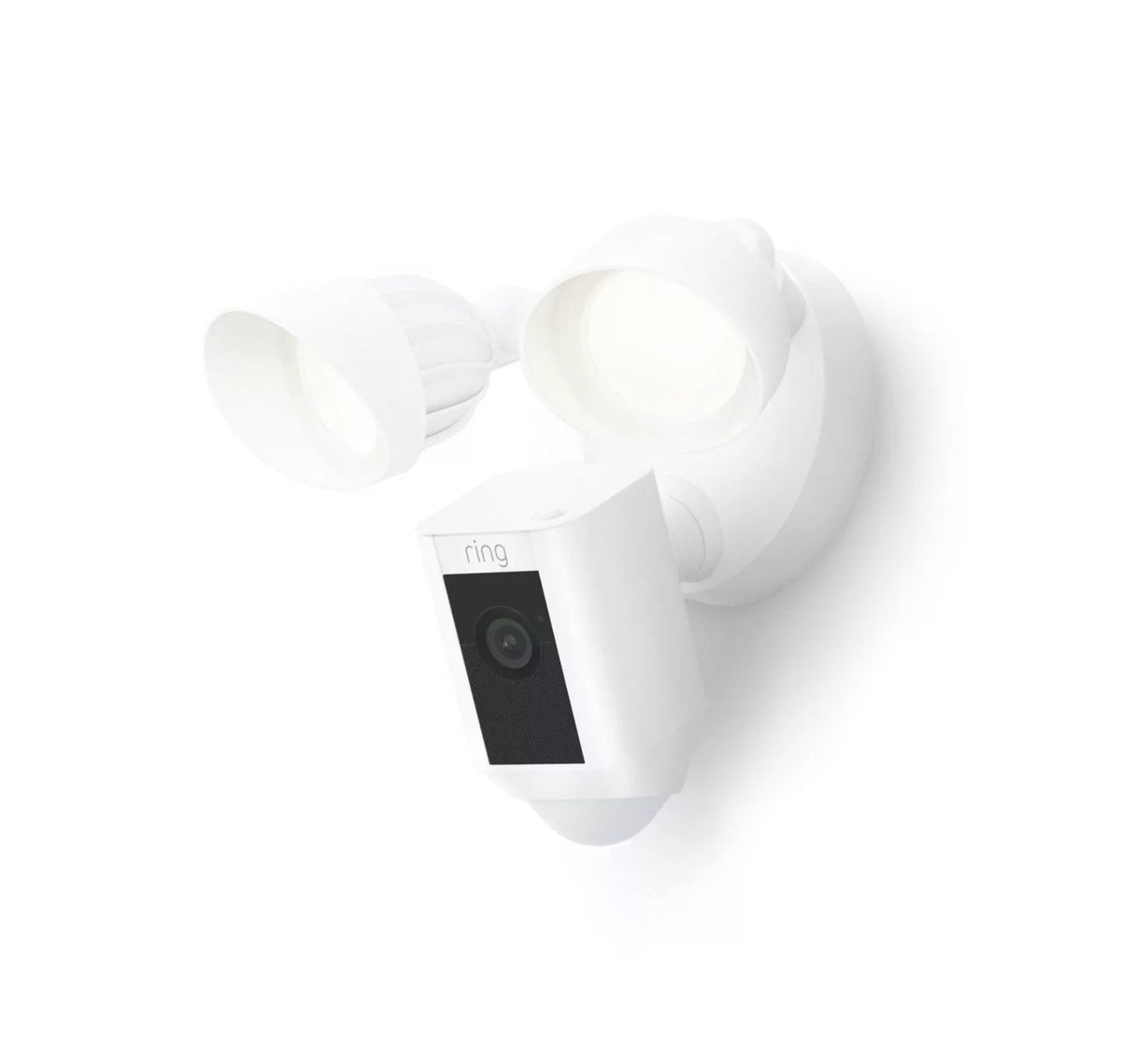 Ring_Floodlight WiFi, Plus with 2021 Cam Restored HD, Wired Release, (Refurbished) White, IP/Network Activated Motion exterior,