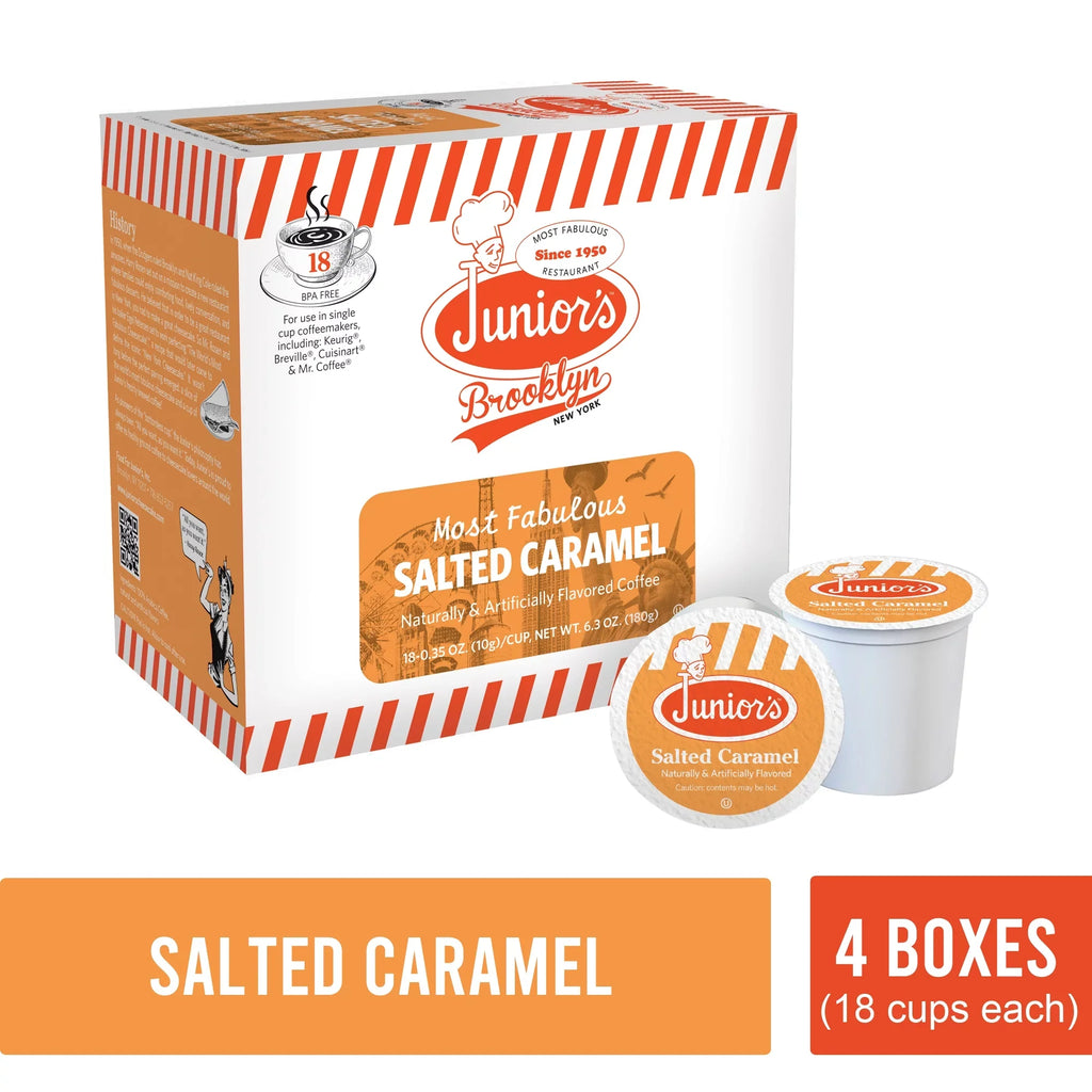 18 4 Salted Junior's Fabulous ct each Caramel, Cups boxes Most Medium Roast Serve Single