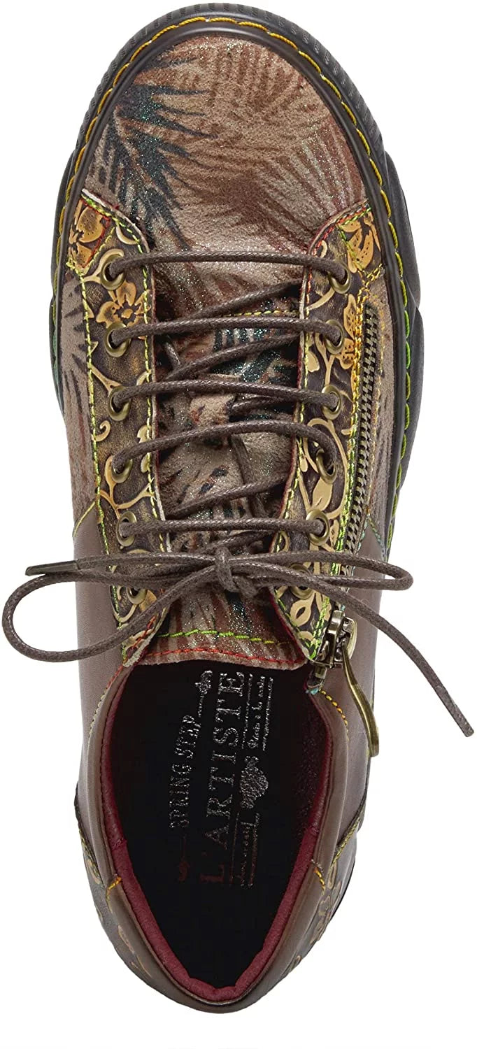 Womens Danli Taupe Spring Step Sneaker LArtiste Multi 5.5-6