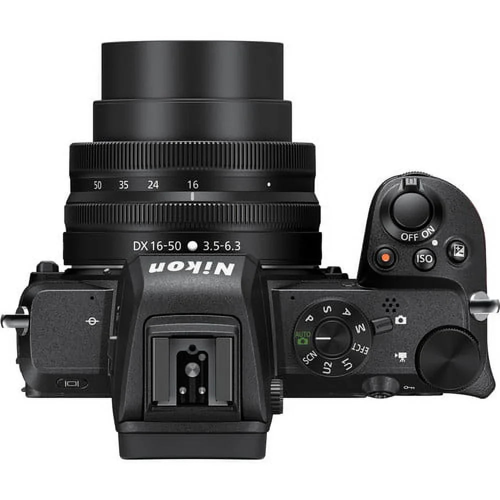 Mirrorless Case 64GB + Camera with Memory(26pc) + 16-50mm Z50 Nikon Lens