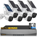 6pcs with 2TB system, Security cameras by System}, pre-installed Home Camera Surveillance 2K OOSSXX Solar 3.0MP {100% Hard solar NVR, Wireless 8-channel Wire-free Drive