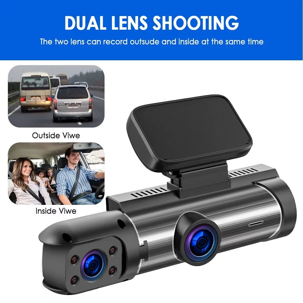 Monitor Camera Lens Cam HD Car Recorder 1080P Video G-sensor Dual Dash Parking Vtin