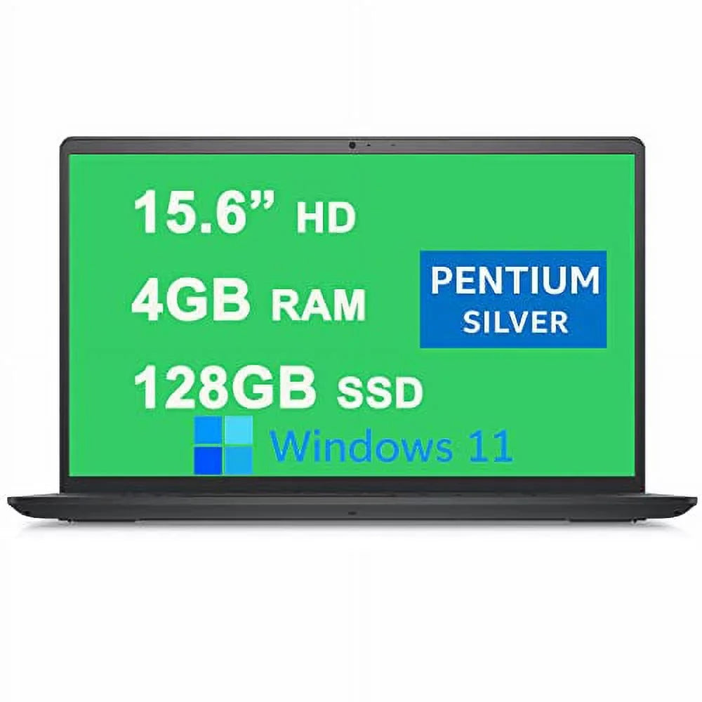 Graphics Intel N5030 Quad-Core 3000 Intel Pentium RAM 128GB Win11 15 UHD 3510 Carbon Border Laptop Processor Silver 4GB HD SSD 15.6” Narrow USB3.2 Inspiron Display 605
