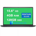 Graphics Intel N5030 Quad-Core 3000 Intel Pentium RAM 128GB Win11 15 UHD 3510 Carbon Border Laptop Processor Silver 4GB HD SSD 15.6” Narrow USB3.2 Inspiron Display 605