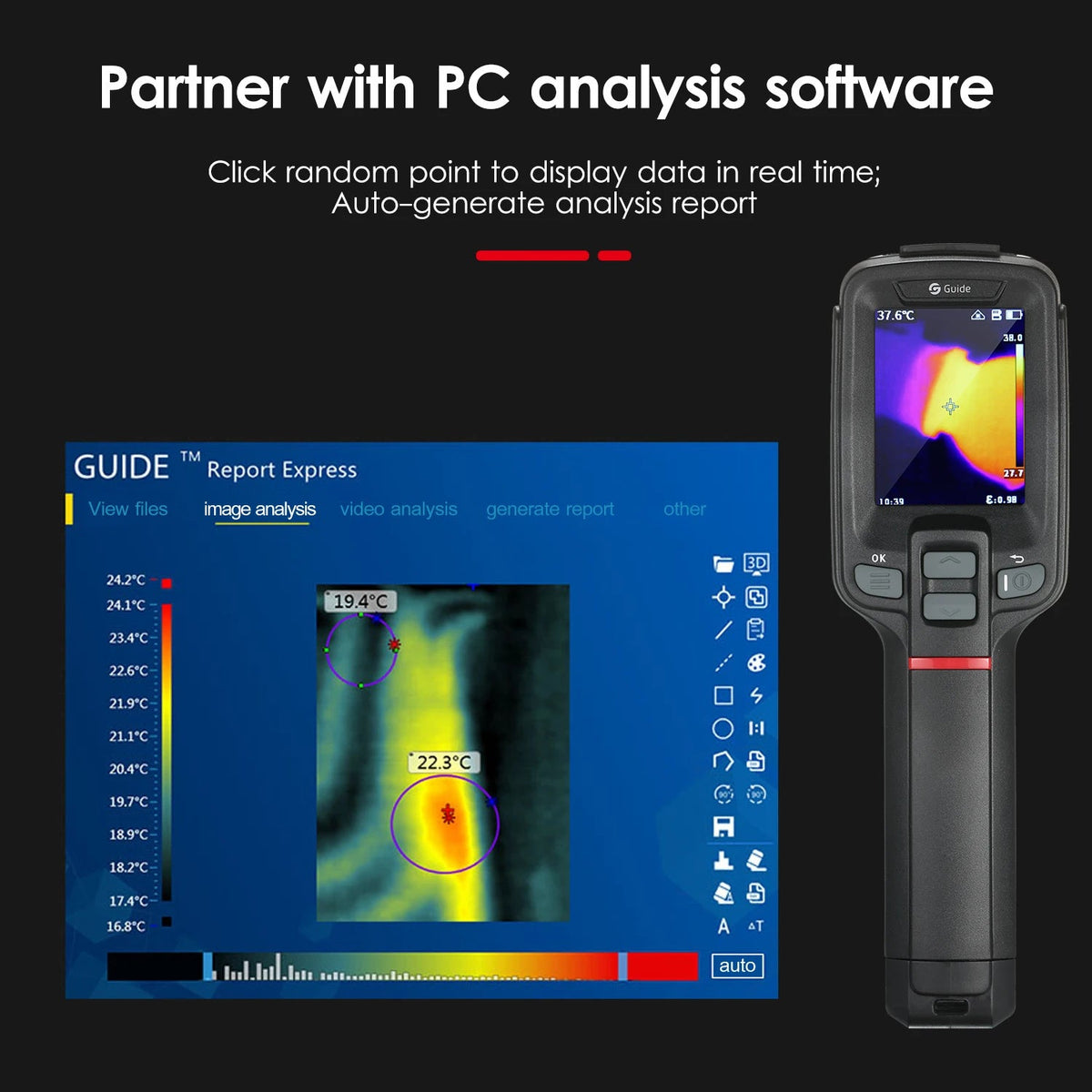 Hot Pixels Heating 120x90 Handheld Imager Camera Resolution Electrical Thermal Repair Infrared PCB T120 Floor Guide Car