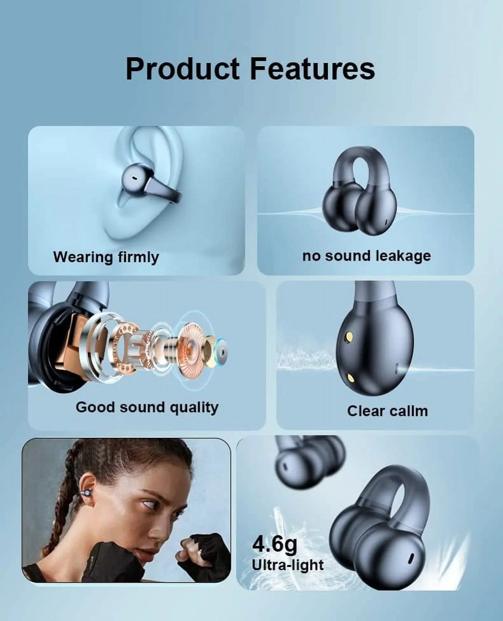 G Earphones Bluetooth (2023) Motorola Bone Phone Moto (2023)/5G Conduction Stylus Earbuds Case Hands-free Mic TWS B4K 5G Charging Stereo Ear-Clip Power - True Wireless Headphones for
