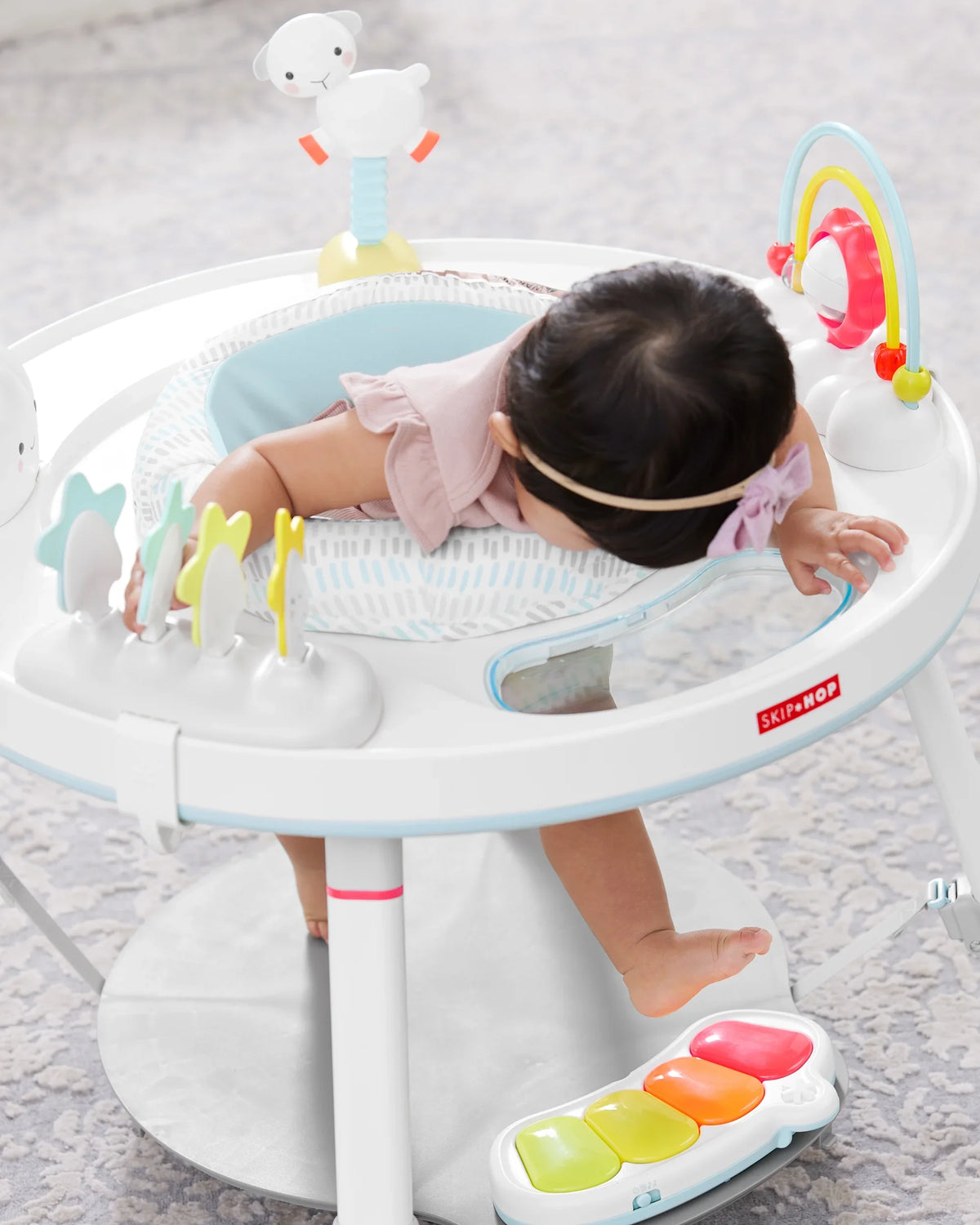 Silver Hop Play Functionality, Lining with 4mo+, 3-Stage Baby Activity Center: Cloud Center Grow-with-Me Skip Interactive