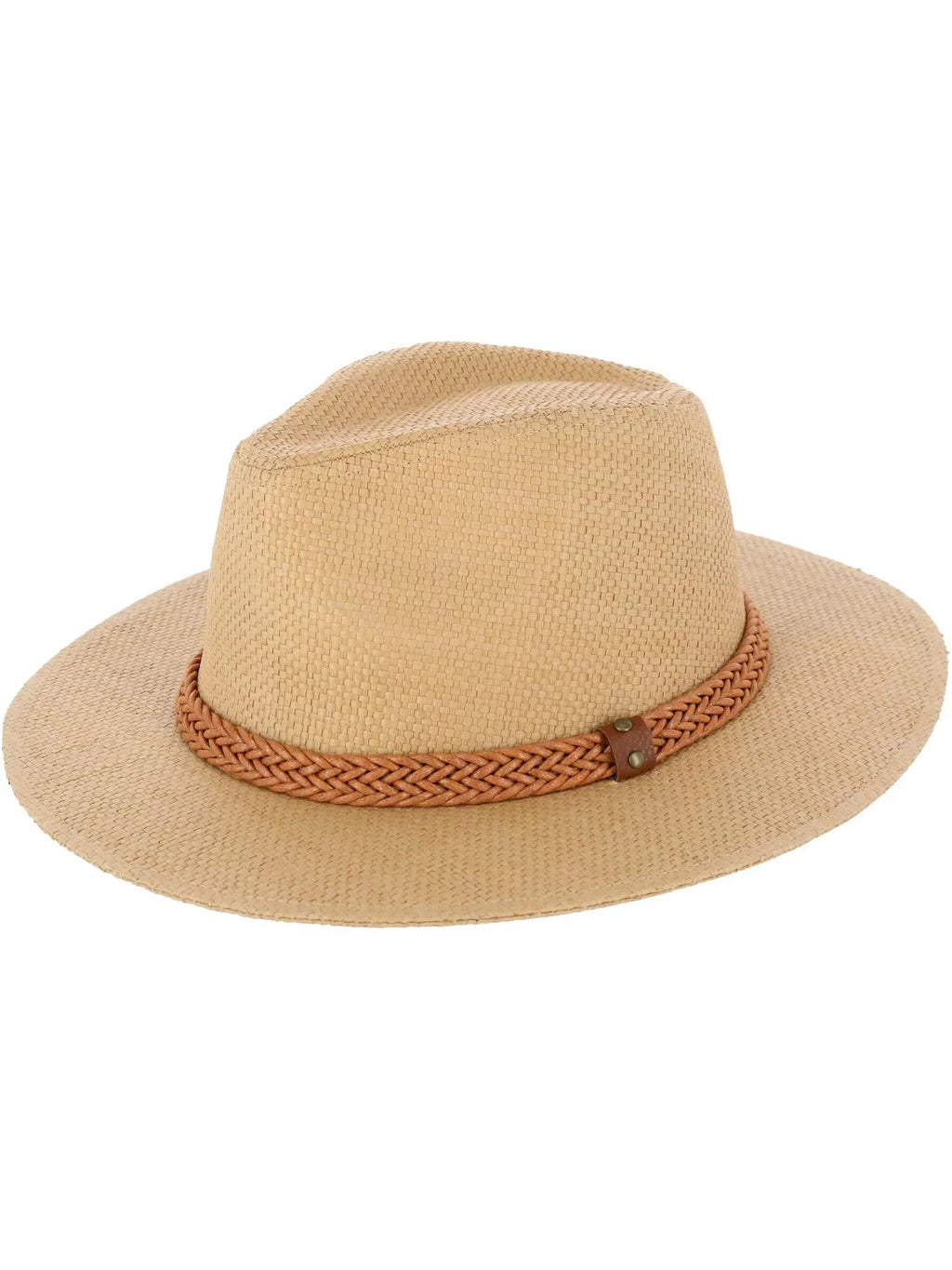 Company with Faux Straw Panama Hat Epoch Band Leather Hats Fedora (Women)