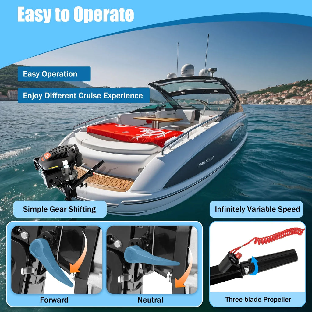 System Cooling Engine Engine 1:1.5 with Motor Air Shaft Fichiouy CDI Boat 6 liquid Stroke Tiller Outboard 2500rpm Cooling Air 4 HP
