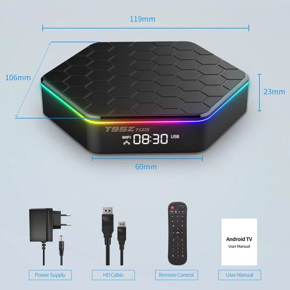 6K JahyShow Smart Stream Quad T95Z - Box TV Plus 4+128G Android Player, Core 12.0 HD
