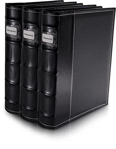Binder - Sheets & - Acid-Free Black - - Storage Blu DVDs, CDs, Storage Leather Pack Organizer Organizer Binder Bellagio-Italia for 3 Rays, CD/DVD - Games - Video 144-Disc Capacity