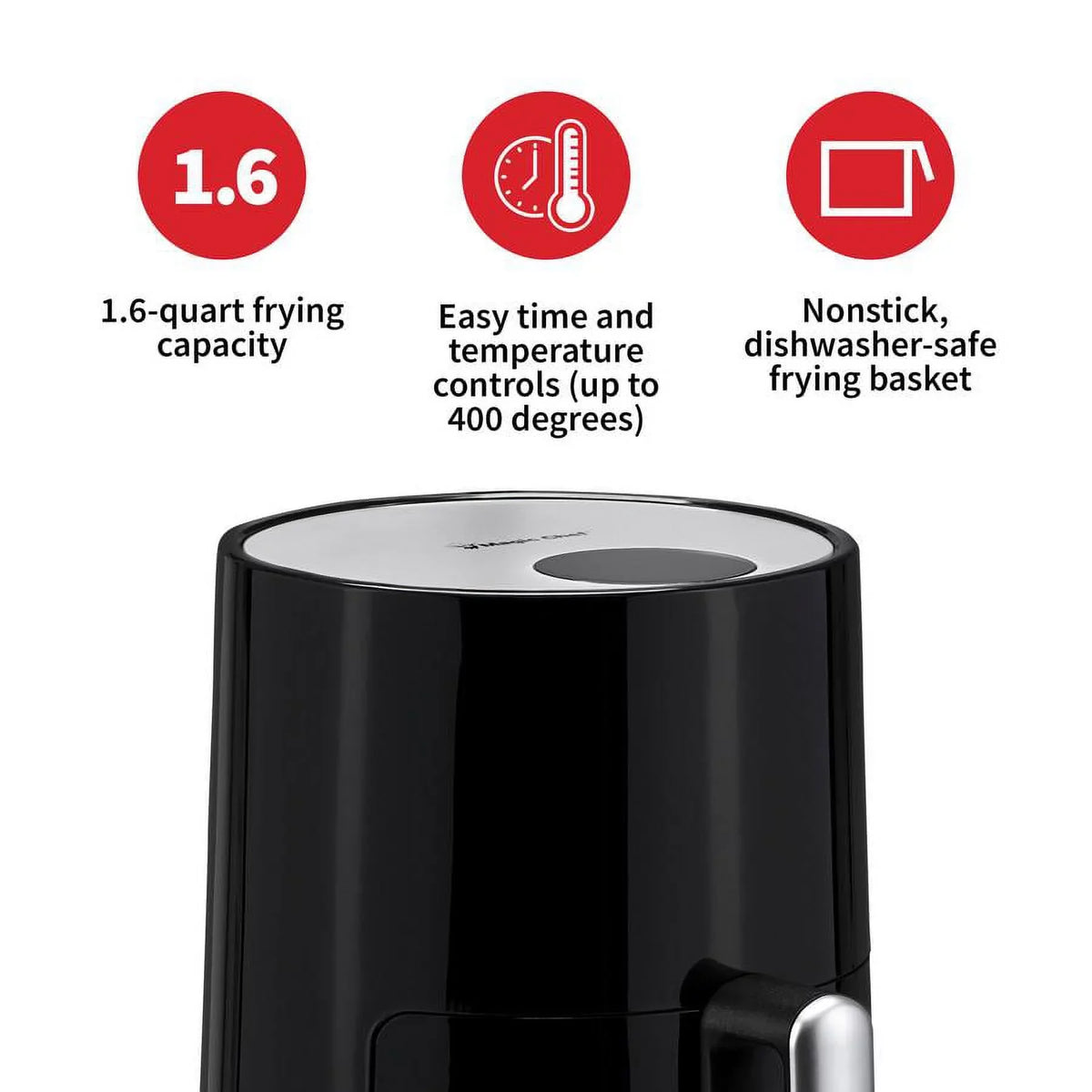 Safe Manual Dishwasher Snack-Sized Compact Cooking 1.6 Basket Healthy Chef® Air - for Magic Black Fryer Quart with