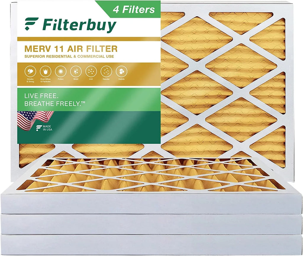(4-Pack) Air 11 MERV Filterbuy Filters Furnace HVAC AC 8x24x2 Pleated