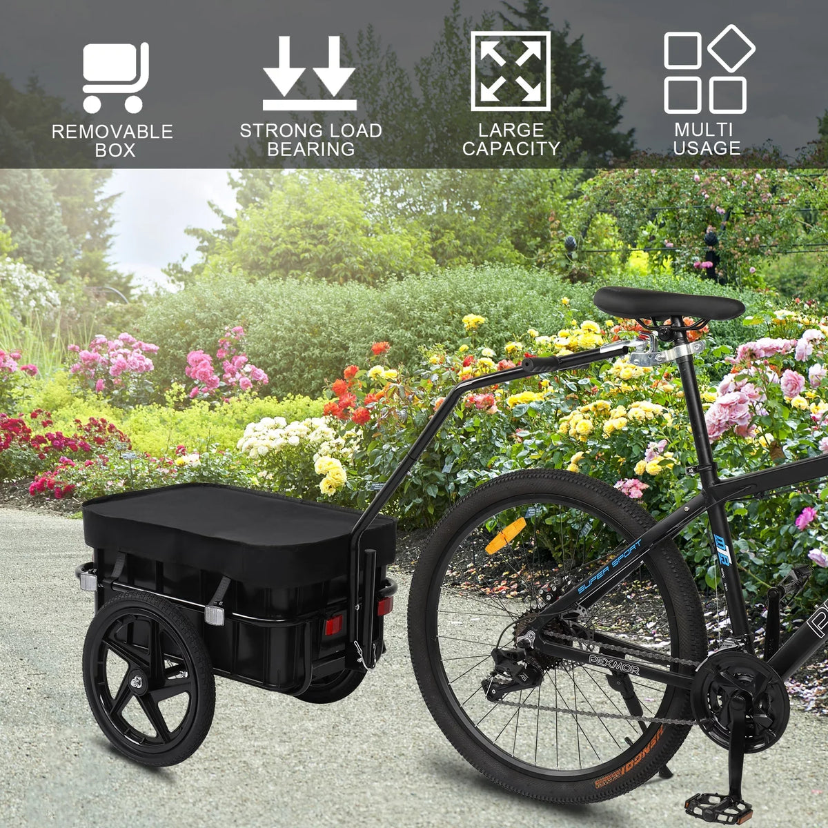 Waterproof W/Universal Bicycle Trailer Bike PEXMOR Wagon Coupler Cargo Cover Trailer, &
