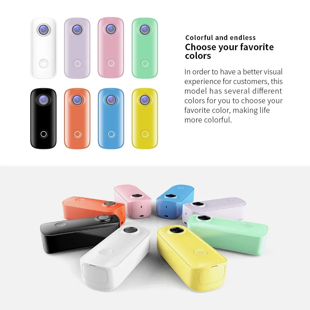 Lanyard SJCAM Case Back with APP C100 Digital Mini Sharing Camera Body Video WiFi 1080P/30fps Magnetic 30M Camera Battery Clip Action Connection Waterproof Waterproof Built-in