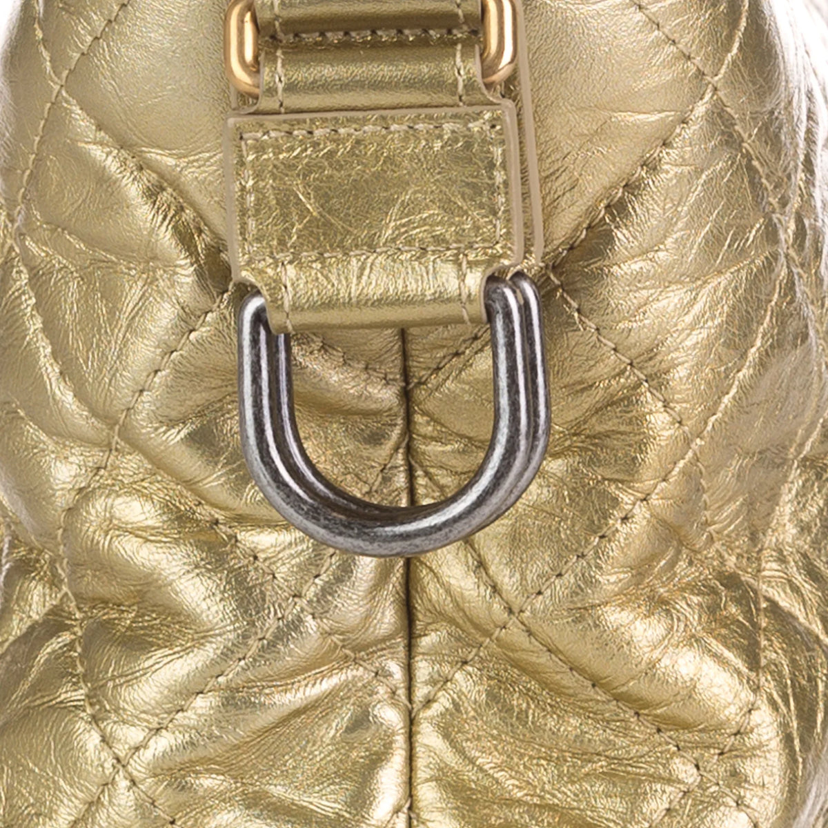 Unisex Hobo Leather Lambskin (Good) Bag Pre-Owned Shoulder Medium Authenticated Gold Gabrielle