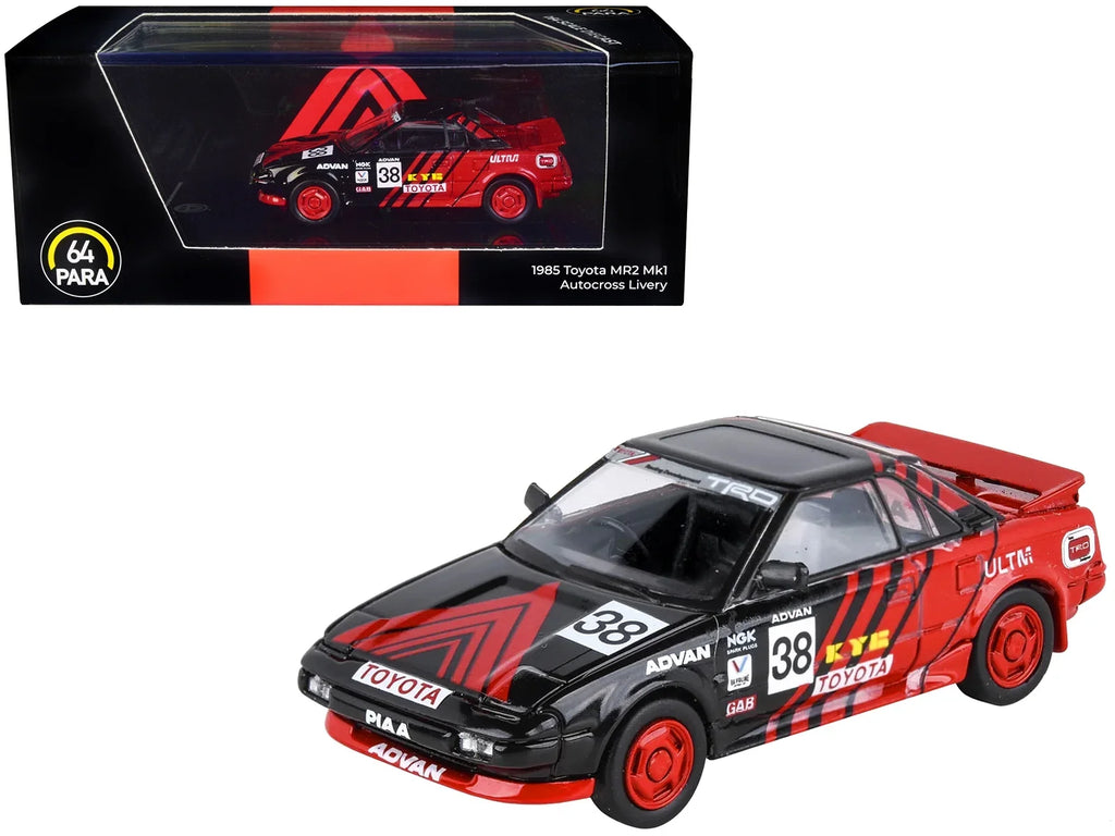 Paragon Livery #38 MR2 Car (Right 1/64 Toyota and 1985 Model Diecast MK1 Hand Autocross Black RHD Drive) by Models Red