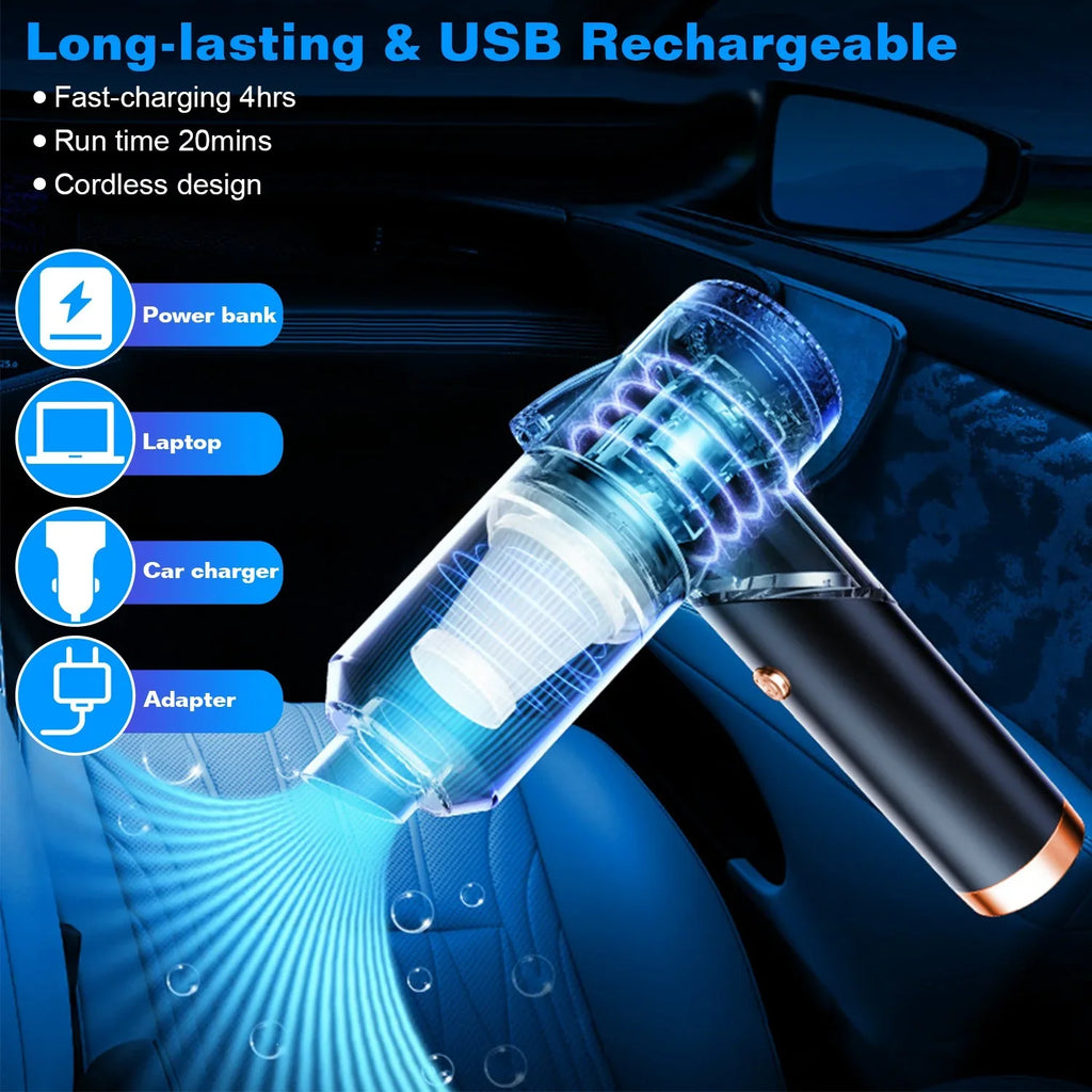 Cleaner Black Searchlight, Cyclone Vacuum with 120W Handheld Cordless, Electric Vacuum Car Cleaner