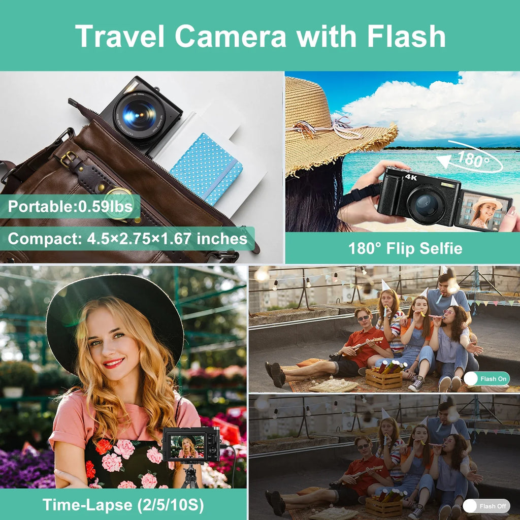 16X Autofocus Vlogging YouTube Video 48MP Camera Camera Digital 32GB for Card Cameras with Digital 4K Zoom Photography for