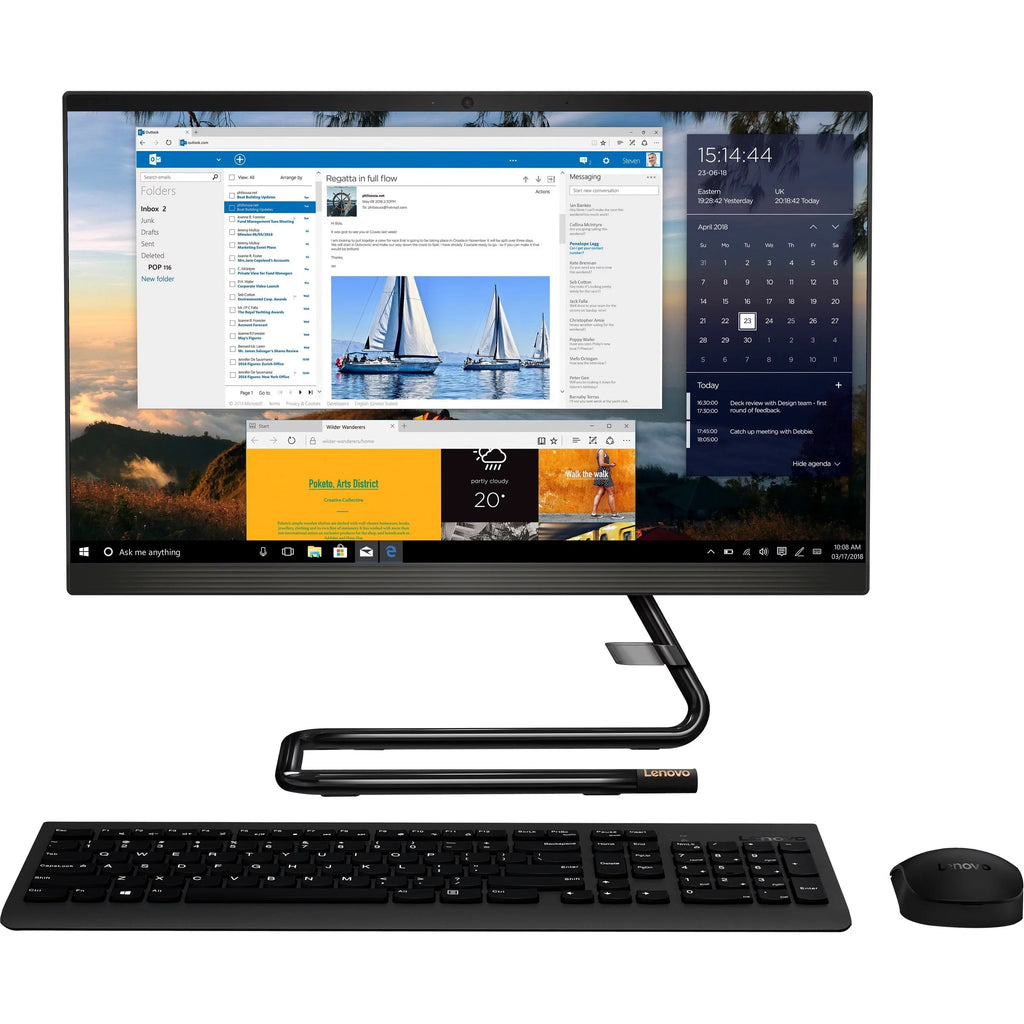 A340-24ICK - SSD Intel Black - - F0ER0001US IdeaCentre 630 - 23.8" Core 10 x 1080 8GB - Home Windows 1.8GHz RAM Graphics 512GB Computer UHD - - i5-9400T Intel All-in-One 1920