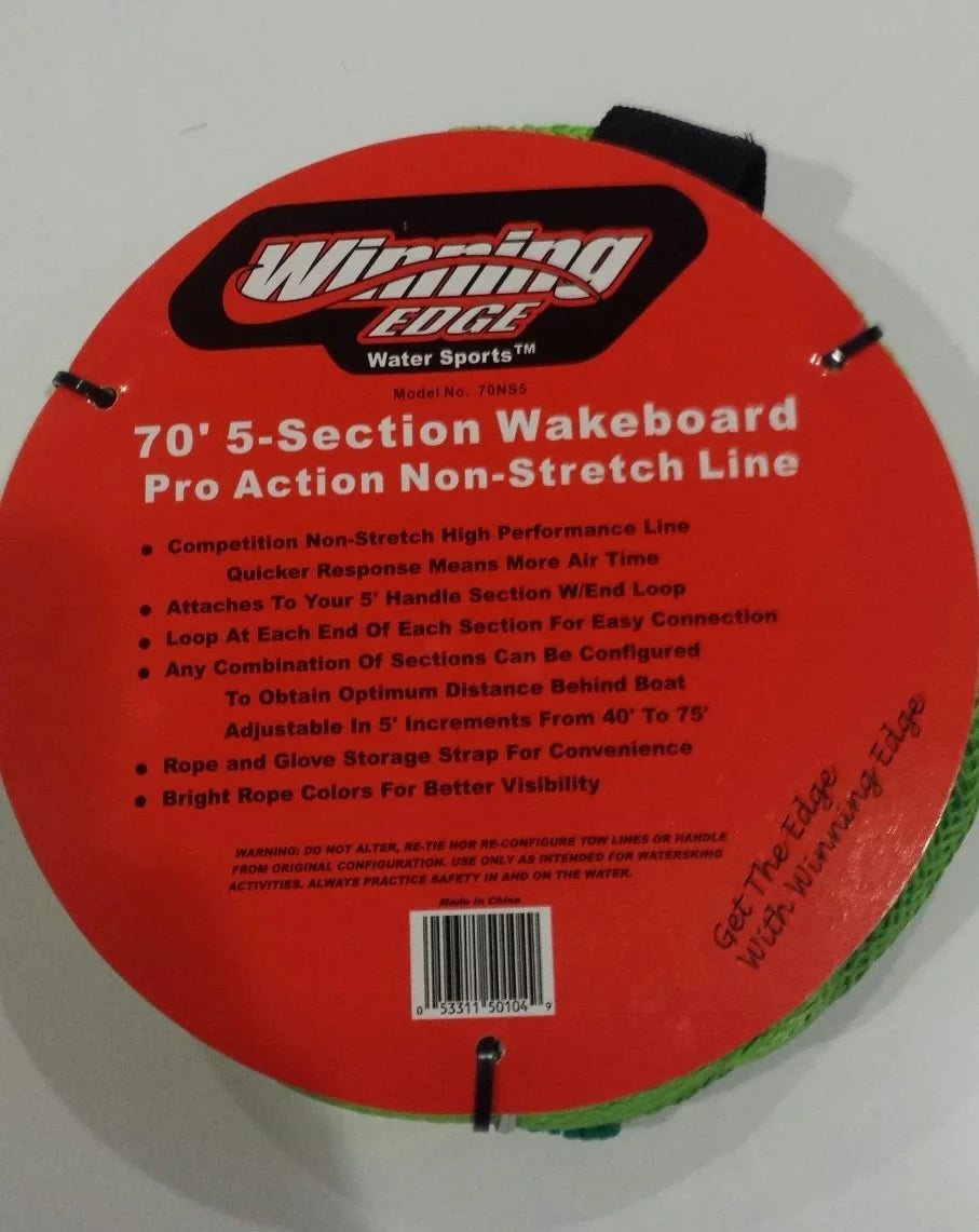 Pro 5-Section Edge Non-Stretch Winning Line, Green Action Wakeboard 70'