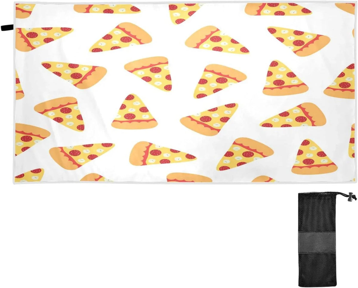 '- Pizza Lightweight Towels Compact Towel Towel Bestwell Oversized （573） Absorbent for Beach Holiday Camping Slices - Dry Super Quick Swimming Travel