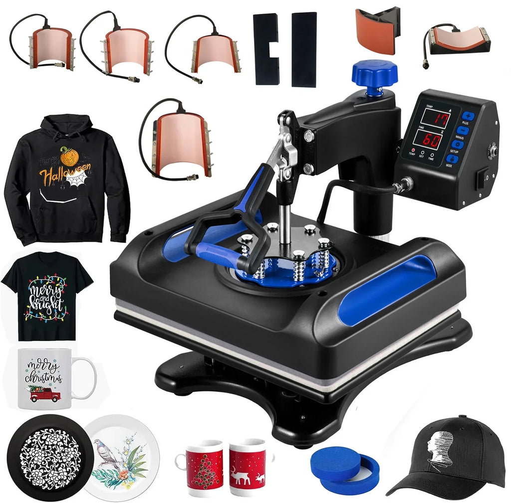 Printer T-Shirts, 1, Away 8 Printing, Sublimation Swing Inches 360 Printer, Pillow, 15 x in Bag, LCD Transfer Transfer Machine Canvas Press Precise Banner for Vinyl Control 15 Digital Blue Heat