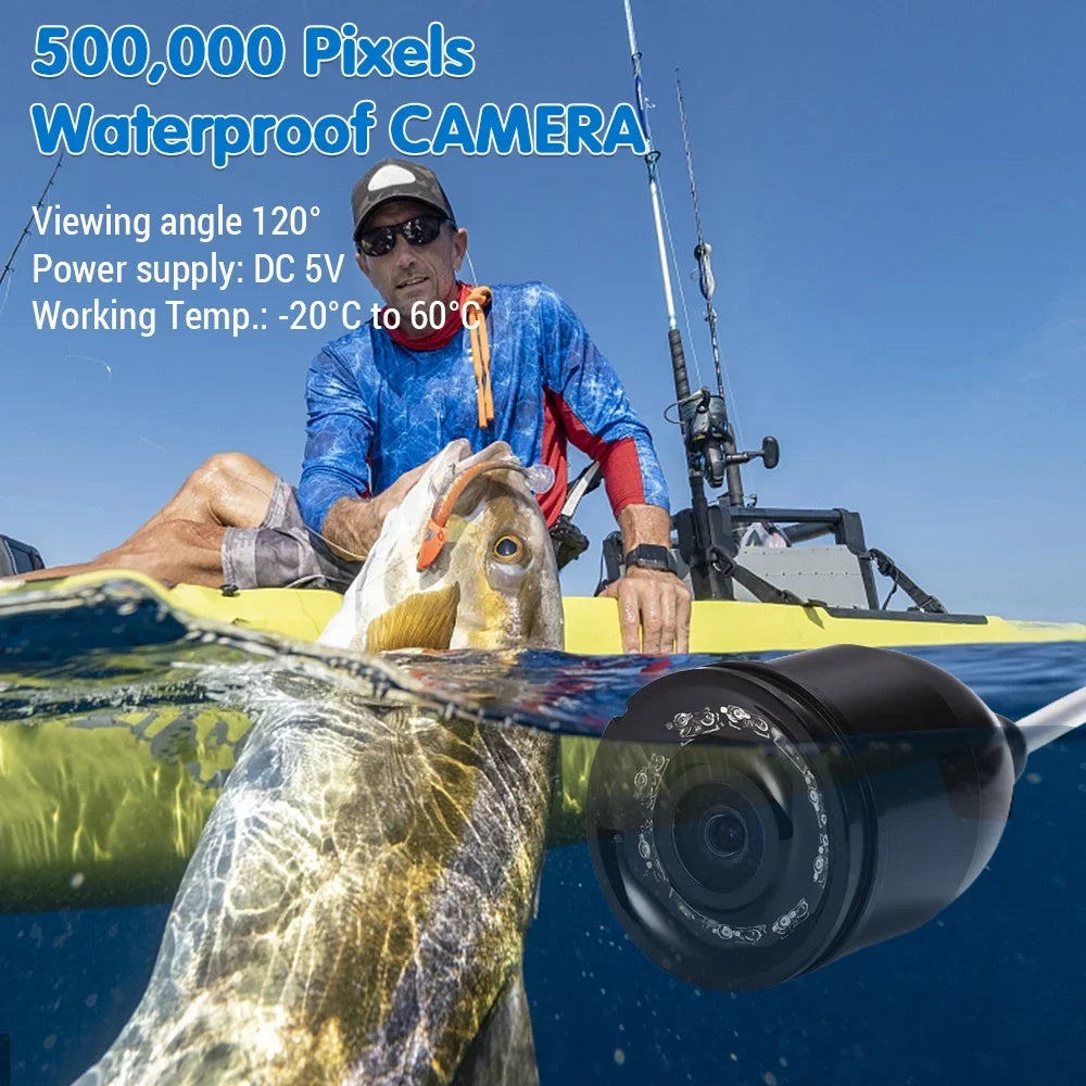 River/Ice Fishing 5in Night , Suitable 500,000 Fishing Vision LCD Wide Pcs Pixels, Angle, Camera IR 120° 8 Underwater for