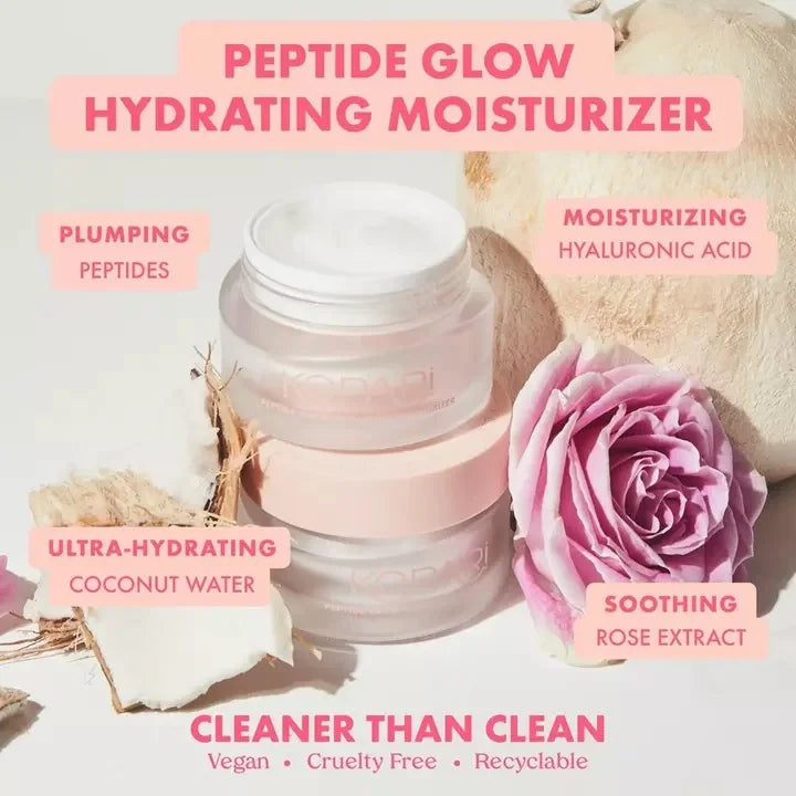 Lines Free, Face Hydrating Cream Peptide Glow Wrinkles, 1.7 Cruelty Lotion, Vegan, Smooth Collagen, Anti Kopari Oz Supports Moisturizer, Face Fl Helps Boosts and Lightweight Aging, Fine Moisturizing